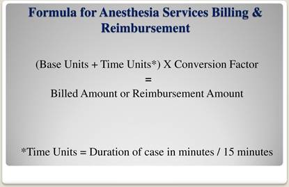 Image result for anesthesia formula for reimbursement